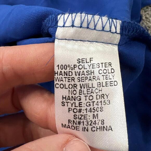 Glam Boutique Sheet Royal Blue Blouse size Medium NWT - Picture 5 of 5